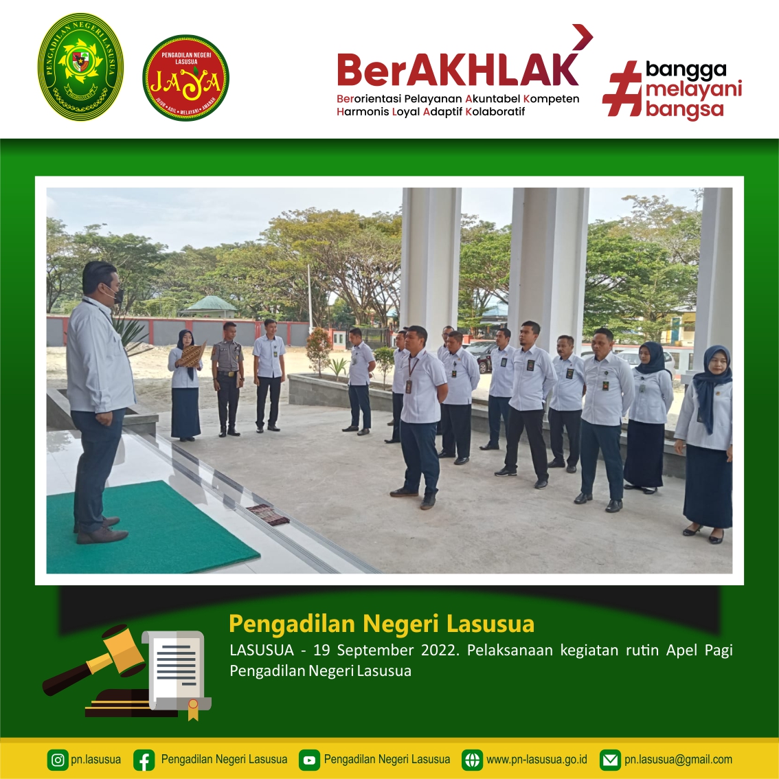 Pelaksanaan Apel Pagi Pengadilan Negeri Lasusua